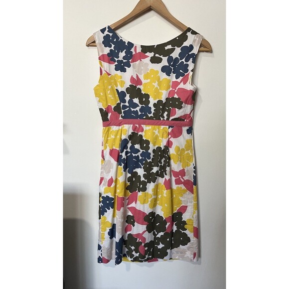 Boden White Floral Print Sleeveless Shift Dress Size 2 Petite - Picture 4 of 8